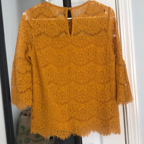 Mustard Yellow Lace Blouse - Picture 2 of 7